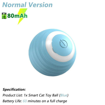 Smart USB Rechargeable Ball Cat Toy – Auto Obstacle Avoidance - zarpaspetshop.com