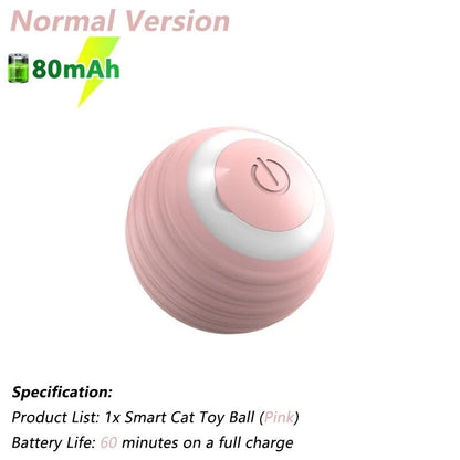Smart USB Rechargeable Ball Cat Toy – Auto Obstacle Avoidance - zarpaspetshop.com