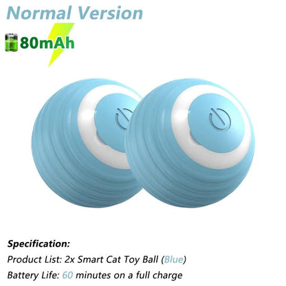 Smart USB Rechargeable Ball Cat Toy – Auto Obstacle Avoidance - zarpaspetshop.com