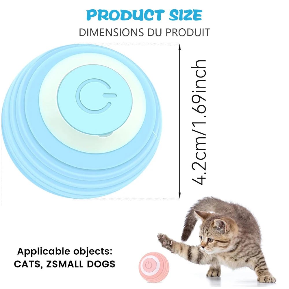 Smart USB Rechargeable Ball Cat Toy – Auto Obstacle Avoidance - zarpaspetshop.com