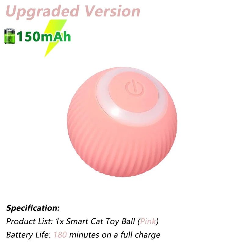 Smart USB Rechargeable Ball Cat Toy – Auto Obstacle Avoidance - zarpaspetshop.com