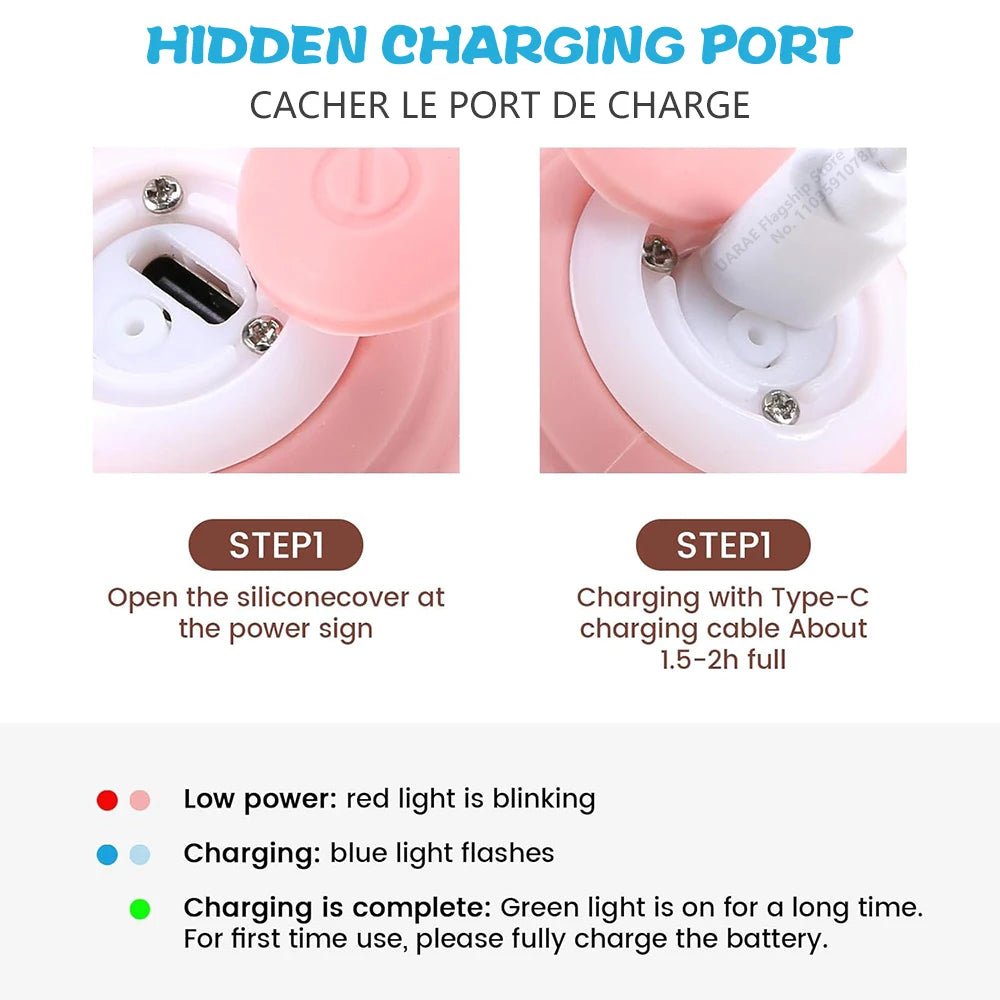 Smart USB Rechargeable Ball Cat Toy – Auto Obstacle Avoidance - zarpaspetshop.com
