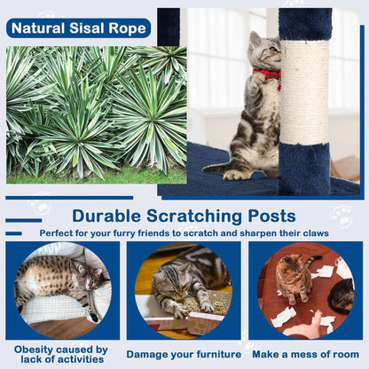 Cat Tower with Scratching Post & Toys - zarpaspetshop.com