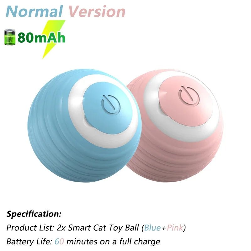Smart USB Rechargeable Ball Cat Toy – Auto Obstacle Avoidance - zarpaspetshop.com