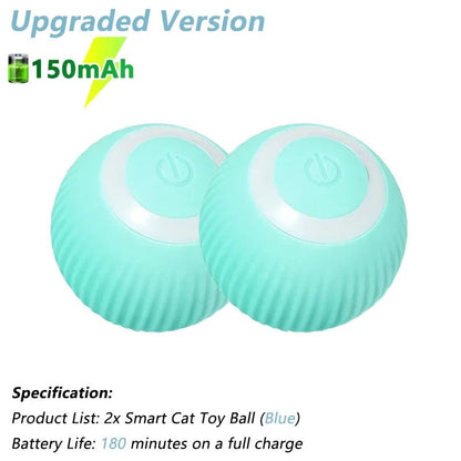 Smart USB Rechargeable Ball Cat Toy – Auto Obstacle Avoidance - zarpaspetshop.com