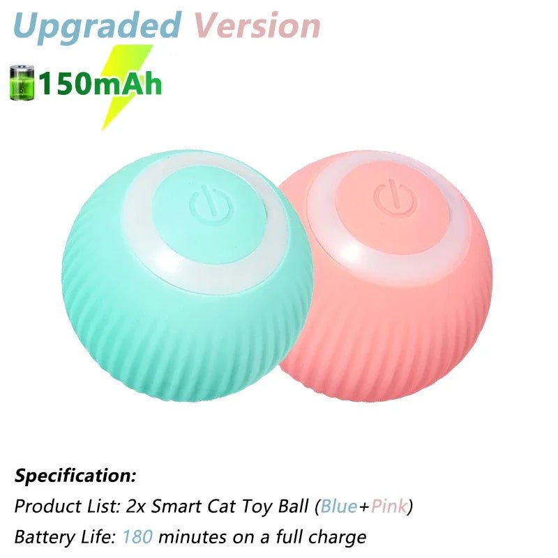 Smart USB Rechargeable Ball Cat Toy – Auto Obstacle Avoidance - zarpaspetshop.com