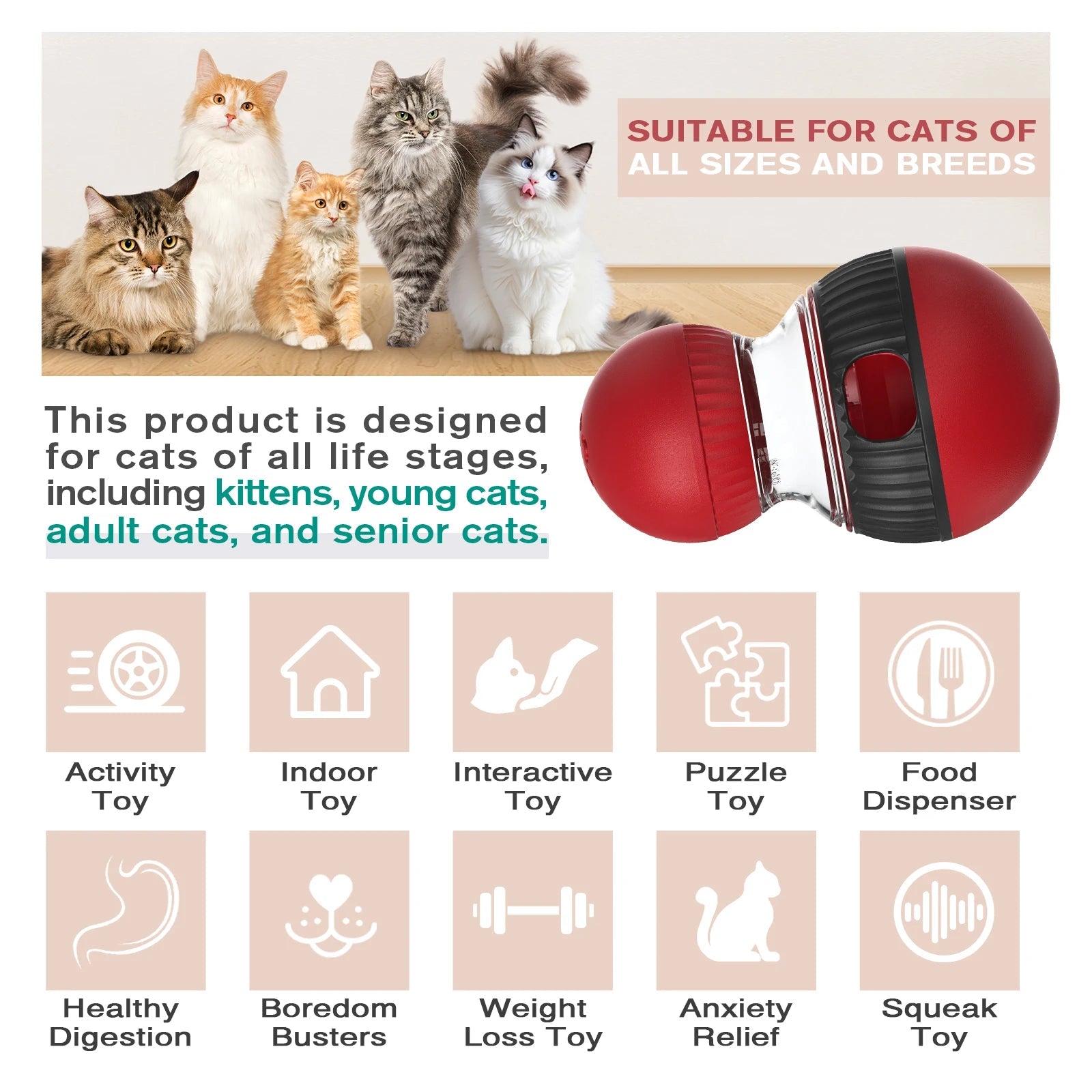 Interactive Cat Dispenser Puzzle Toy - zarpaspetshop.com