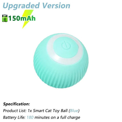 Smart USB Rechargeable Ball Cat Toy – Auto Obstacle Avoidance - zarpaspetshop.com