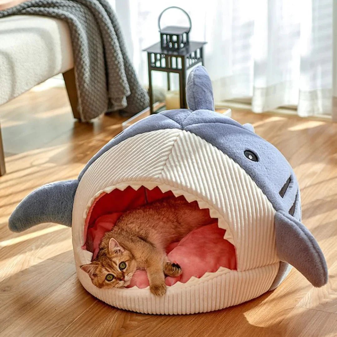 Luxury Plush Shark Pet Bed - zarpaspetshop.com