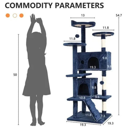 Cat Tower with Scratching Post & Toys - zarpaspetshop.com